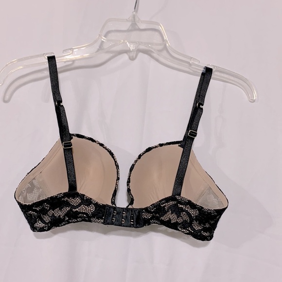 WACOAL black lace overlay push-up bra size 32C - Picture 2 of 7